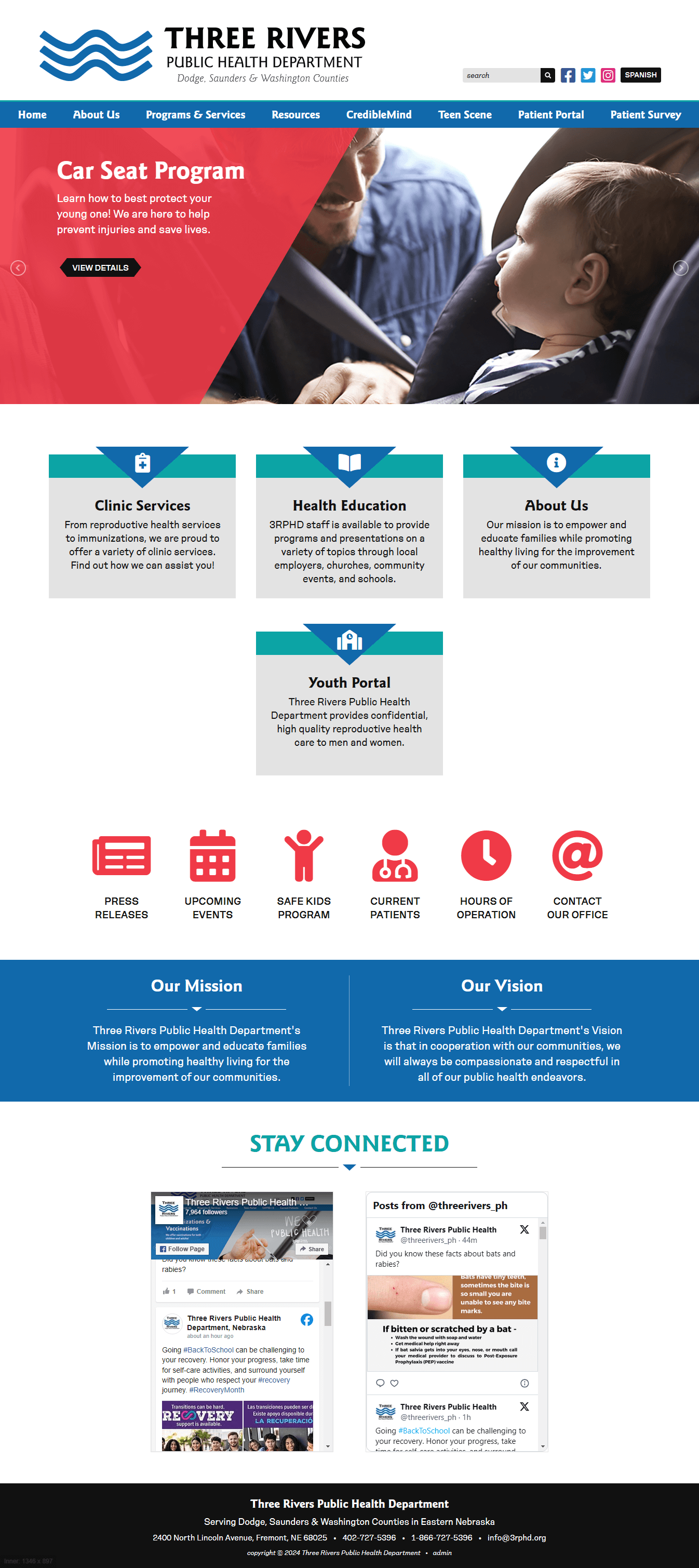 Three Rivers Public Health Department home page